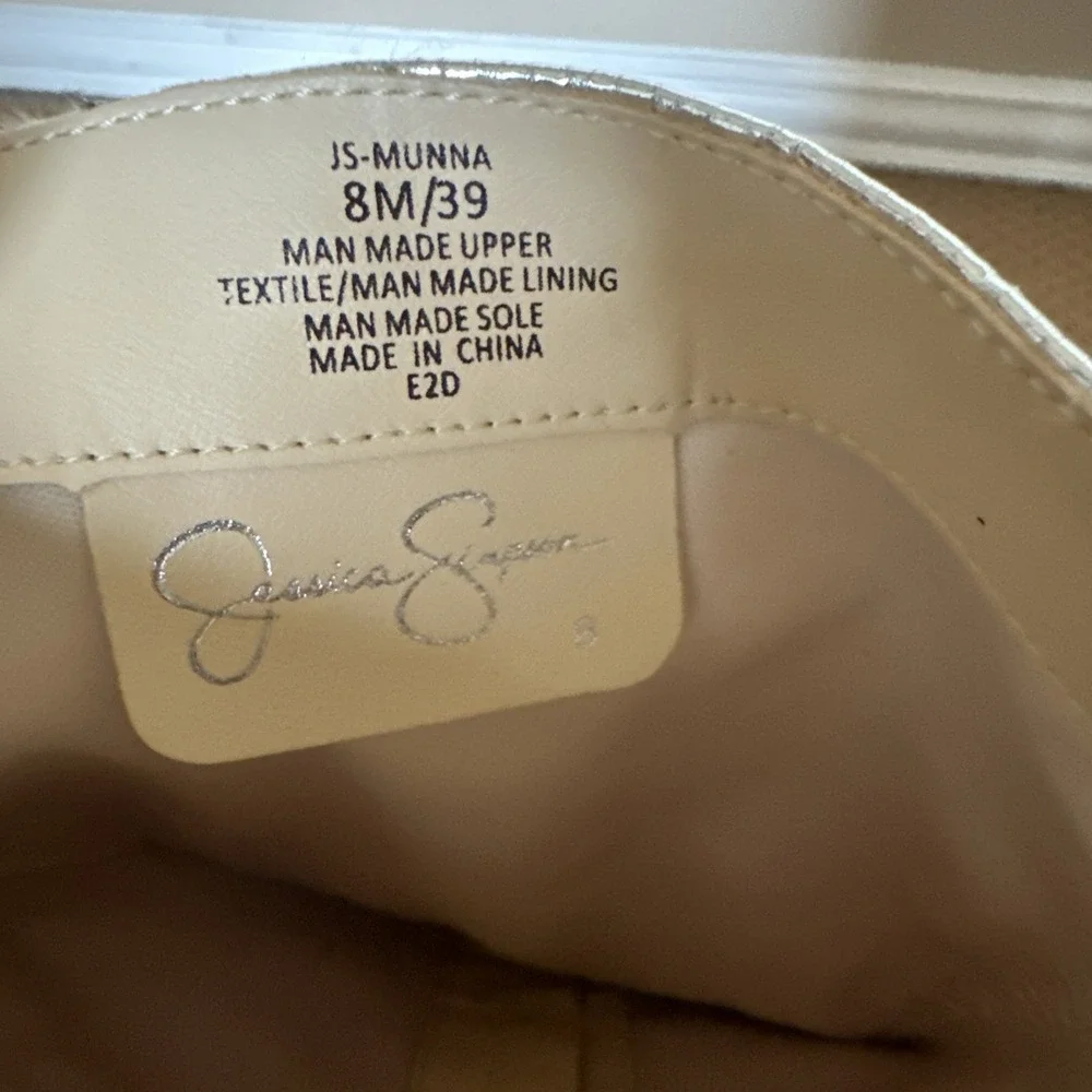 NWT Jessica Simpson Minerva Silver Snake Print Knee High Zip Bootie Sz 8